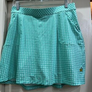Masters Teal Geometric Skater Skirt